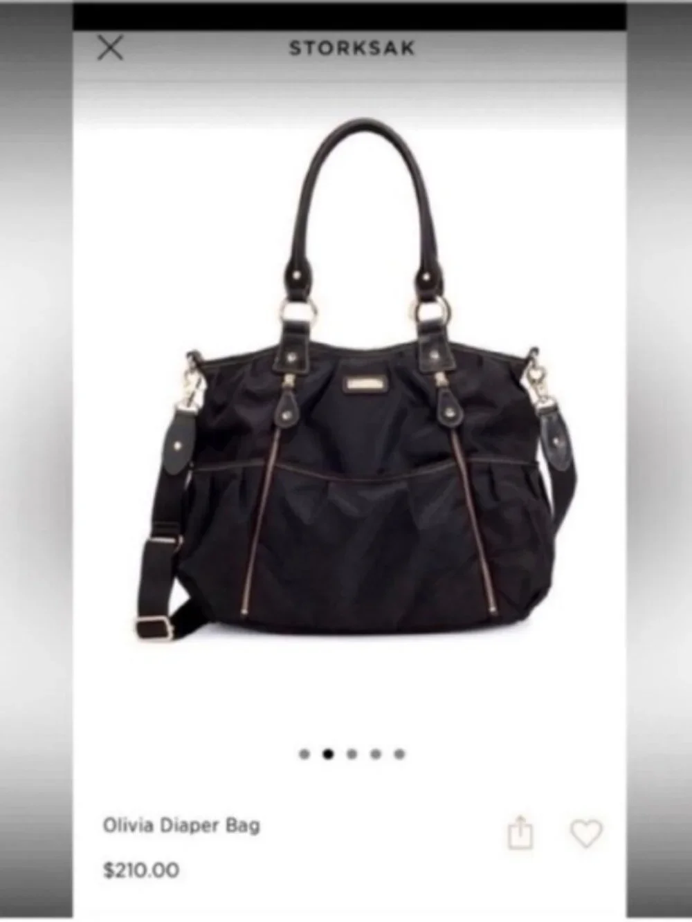 Storksak Bag Olivia Baby Bag Diaper Bag Black